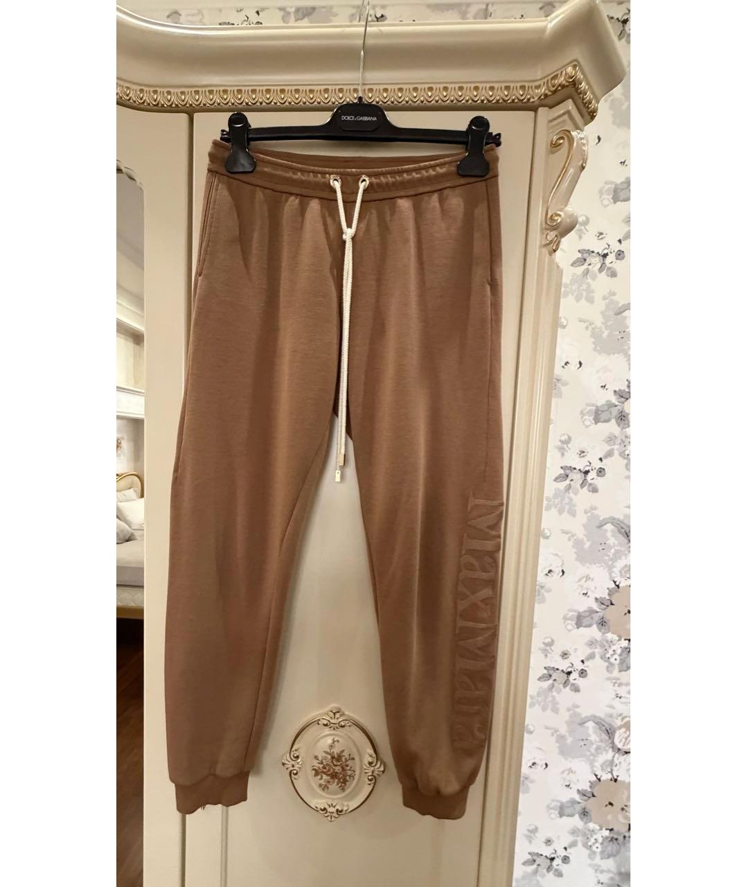 'S MAX MARA Коричневый хлопко-эластановый костюм с брюками, фото 3