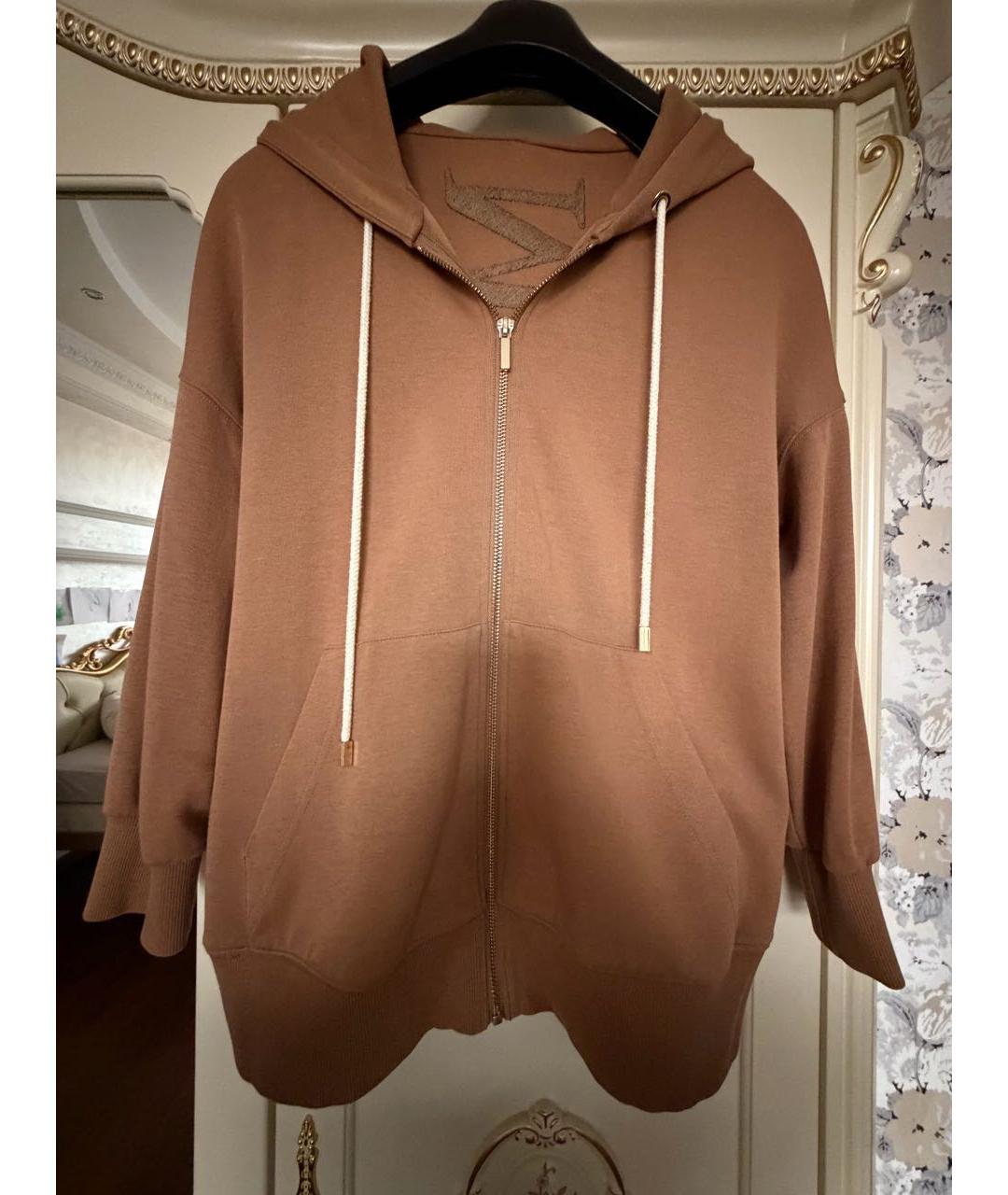 'S MAX MARA Коричневый хлопко-эластановый костюм с брюками, фото 4