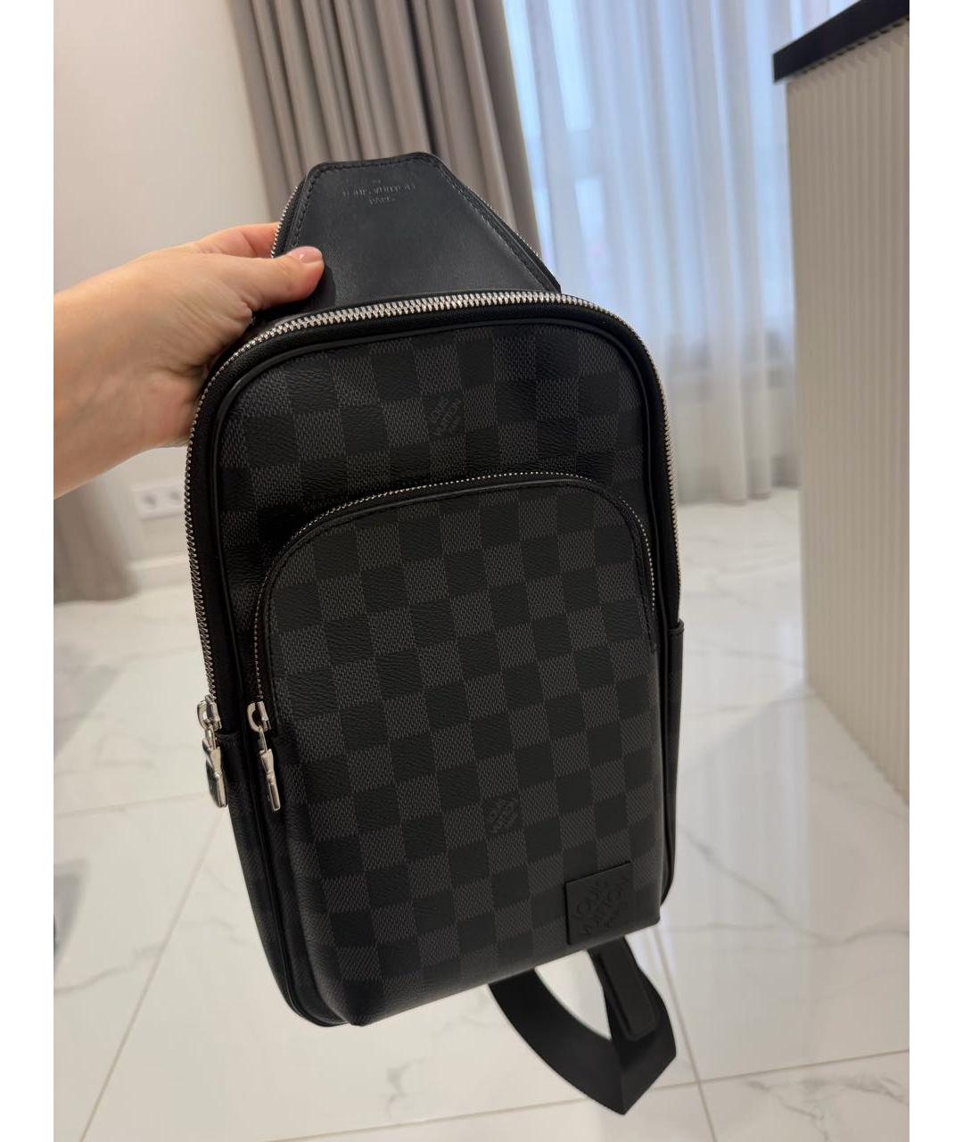 LOUIS VUITTON Черная сумка на плечо из канвы, фото 2
