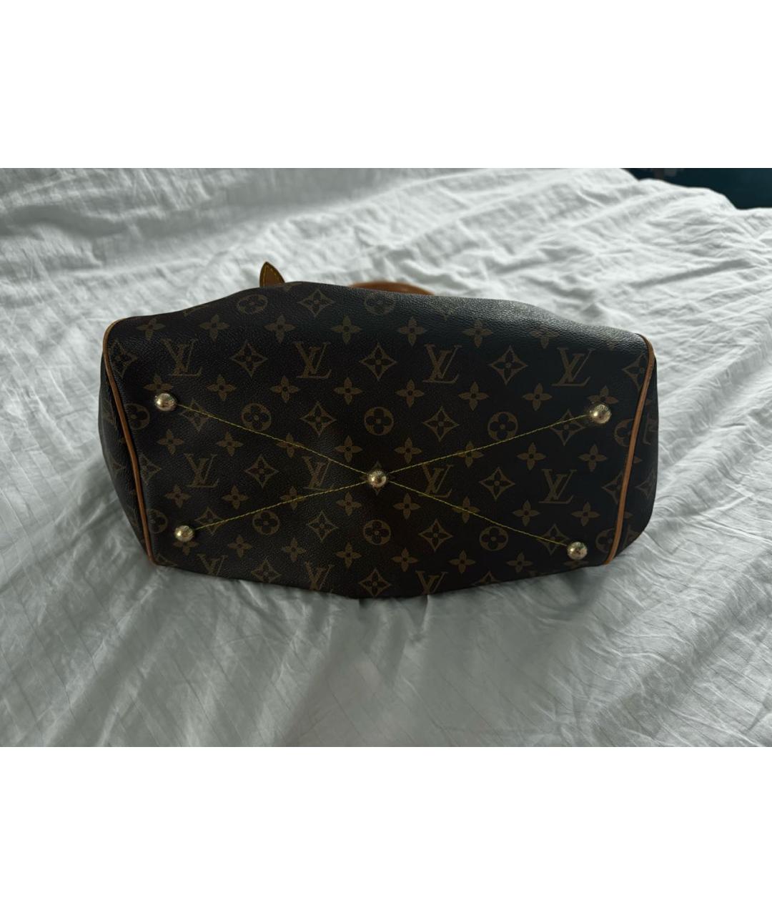 LOUIS VUITTON Коричневая кожаная сумка тоут, фото 4