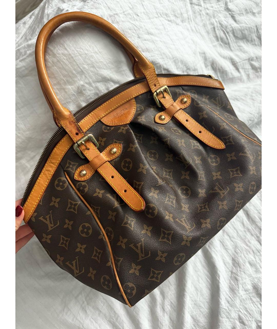 LOUIS VUITTON Коричневая кожаная сумка тоут, фото 2