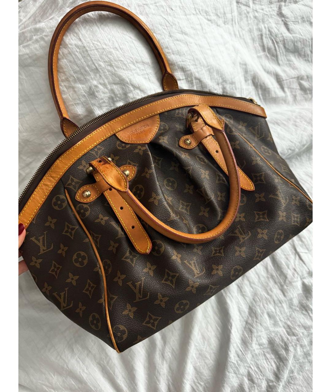 LOUIS VUITTON Коричневая кожаная сумка тоут, фото 3