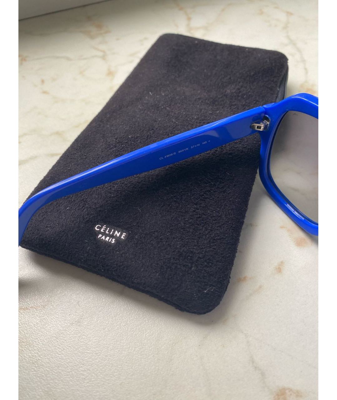 CELINE PRE-OWNED Синие пластиковые солнцезащитные очки, фото 4