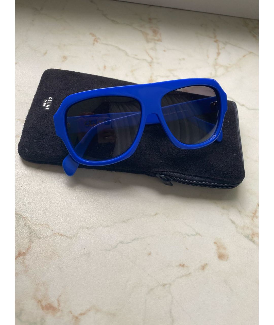 CELINE PRE-OWNED Синие пластиковые солнцезащитные очки, фото 5