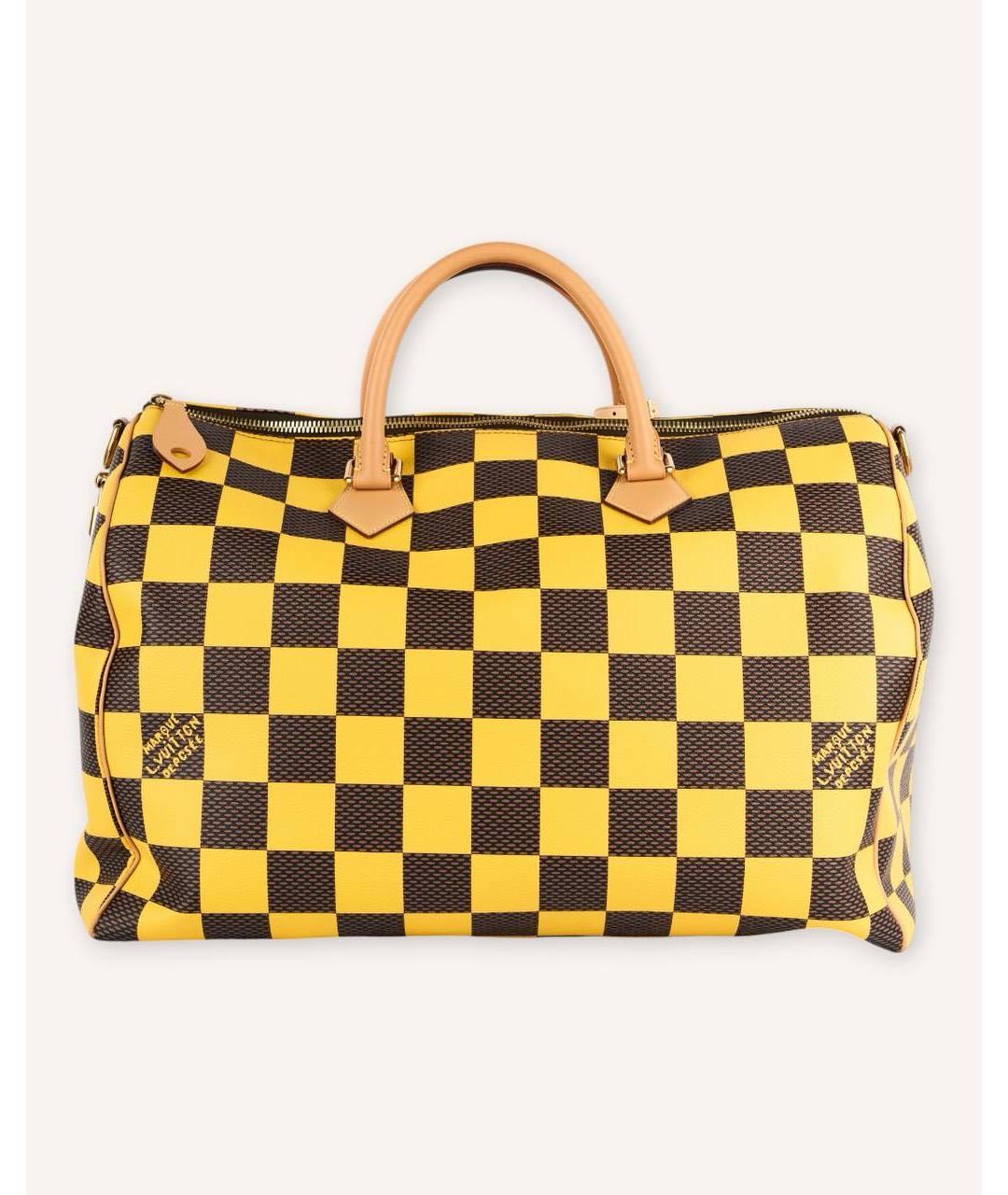 LOUIS VUITTON Желтая дорожная/спортивная сумка из канвы, фото 2