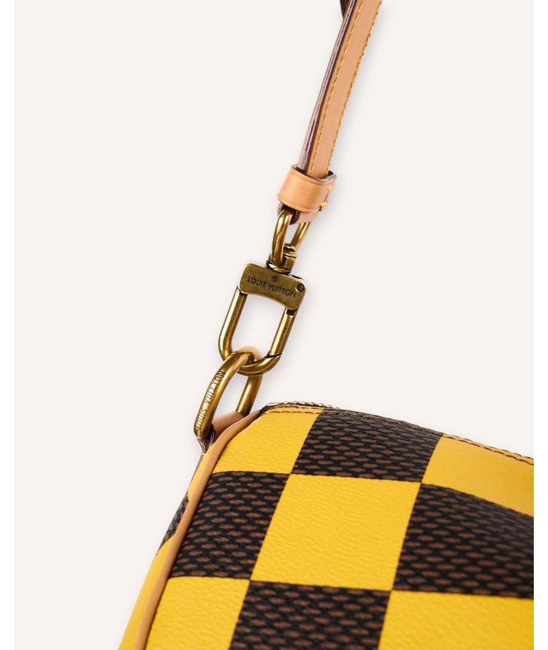 LOUIS VUITTON Желтая дорожная/спортивная сумка из канвы, фото 3