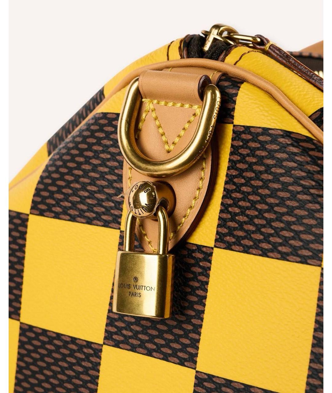 LOUIS VUITTON Желтая дорожная/спортивная сумка из канвы, фото 5