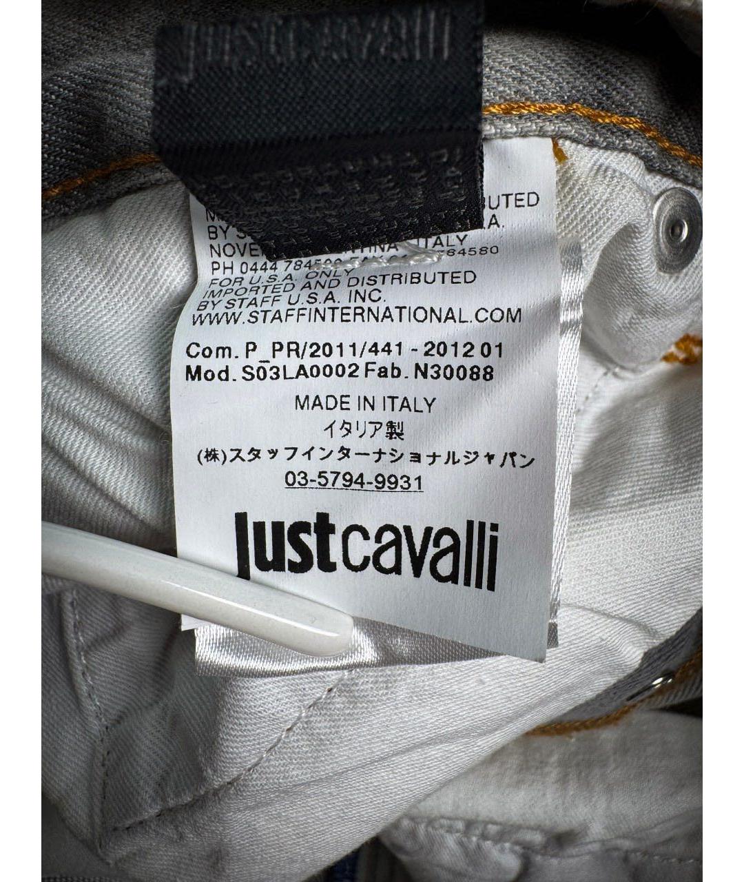 JUST CAVALLI Белые хлопковые прямые джинсы, фото 7
