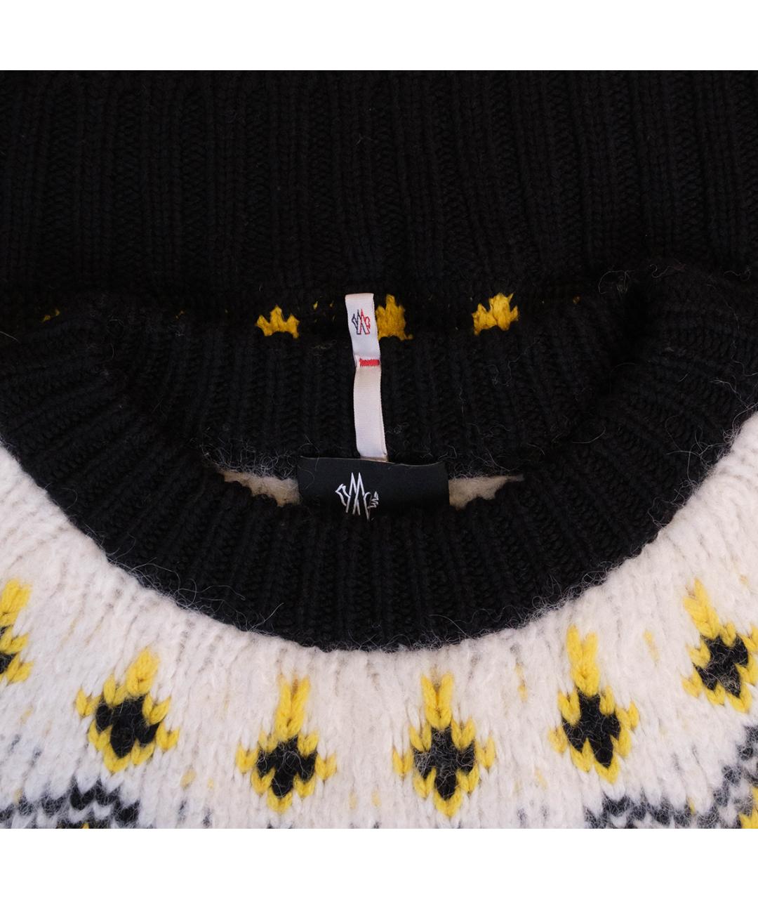 MONCLER Желтый шерстяной джемпер / свитер, фото 3