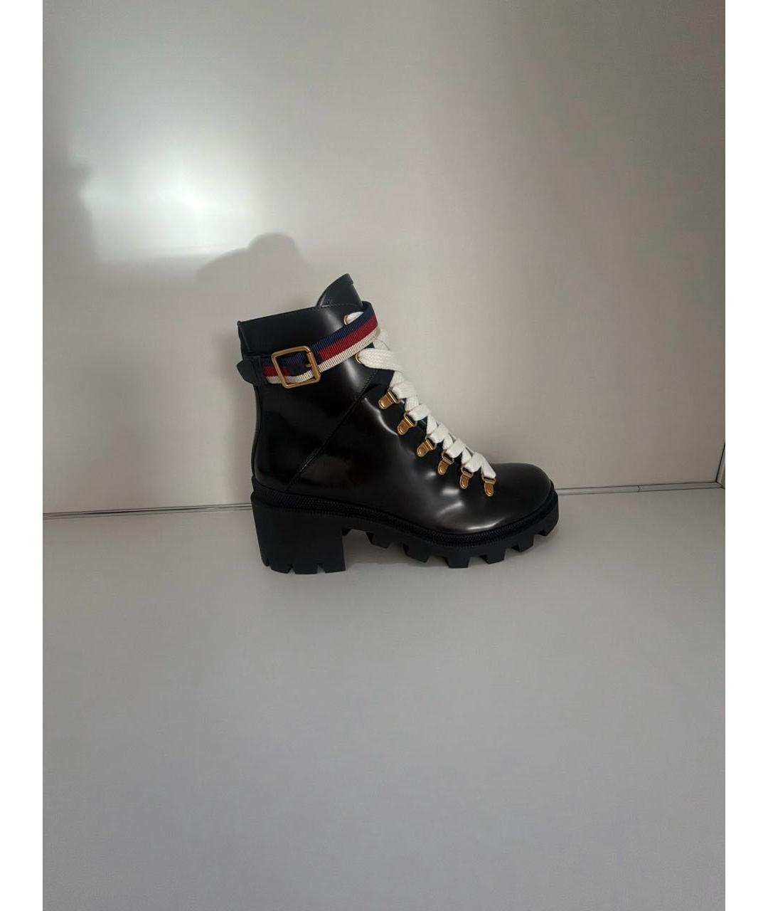 GUCCI Черные кожаные ботинки, фото 6