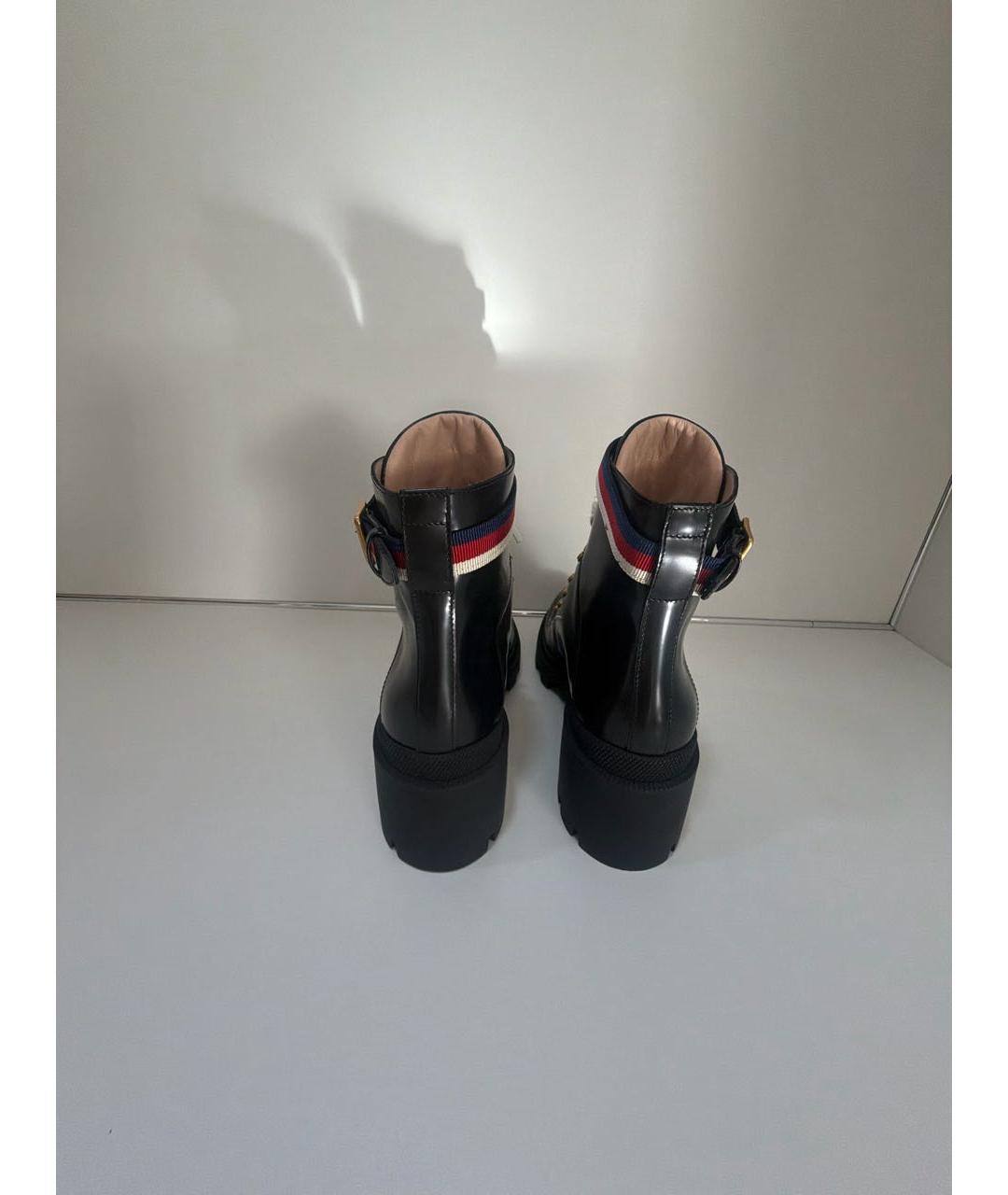 GUCCI Черные кожаные ботинки, фото 3