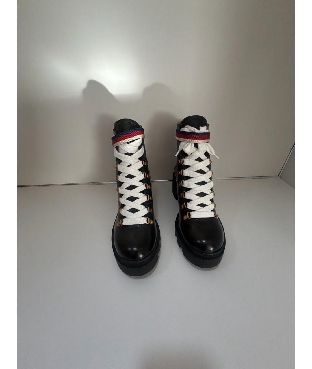 GUCCI Черные кожаные ботинки, фото 2