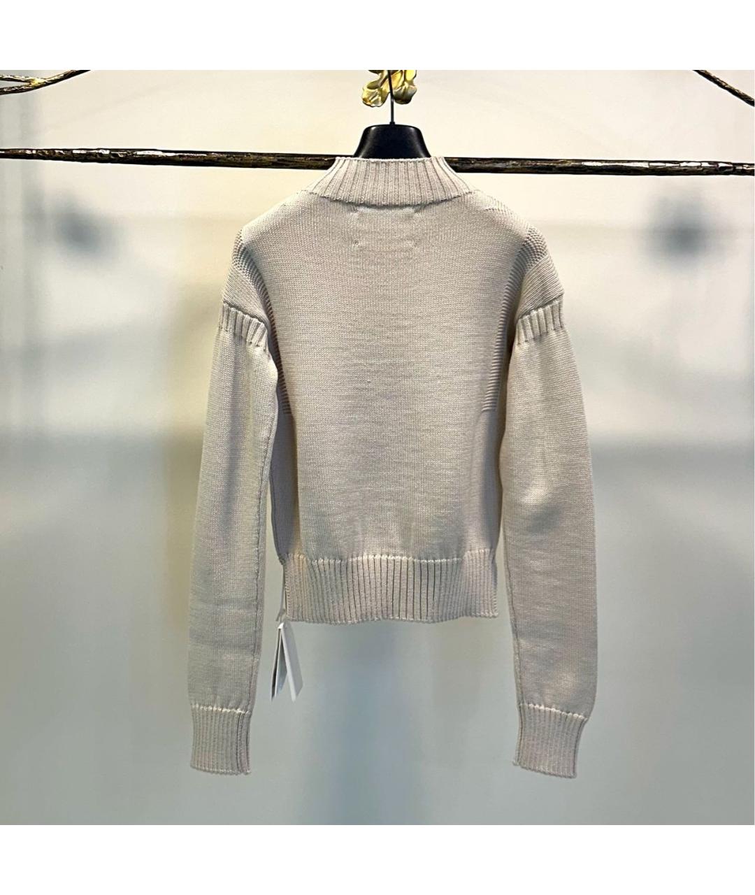 JIL SANDER Бежевый шерстяной джемпер / свитер, фото 4
