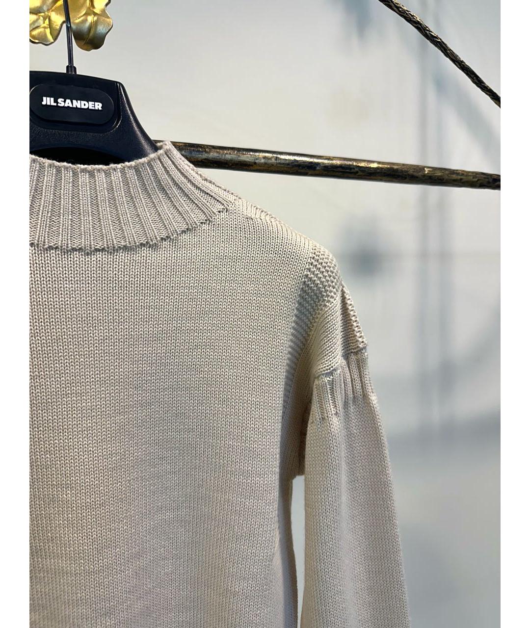JIL SANDER Бежевый шерстяной джемпер / свитер, фото 2