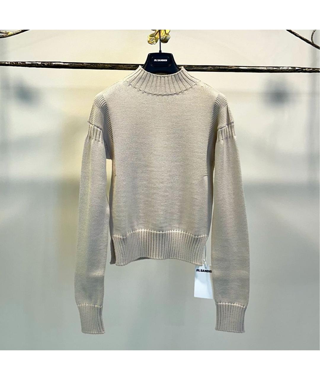 JIL SANDER Бежевый шерстяной джемпер / свитер, фото 6