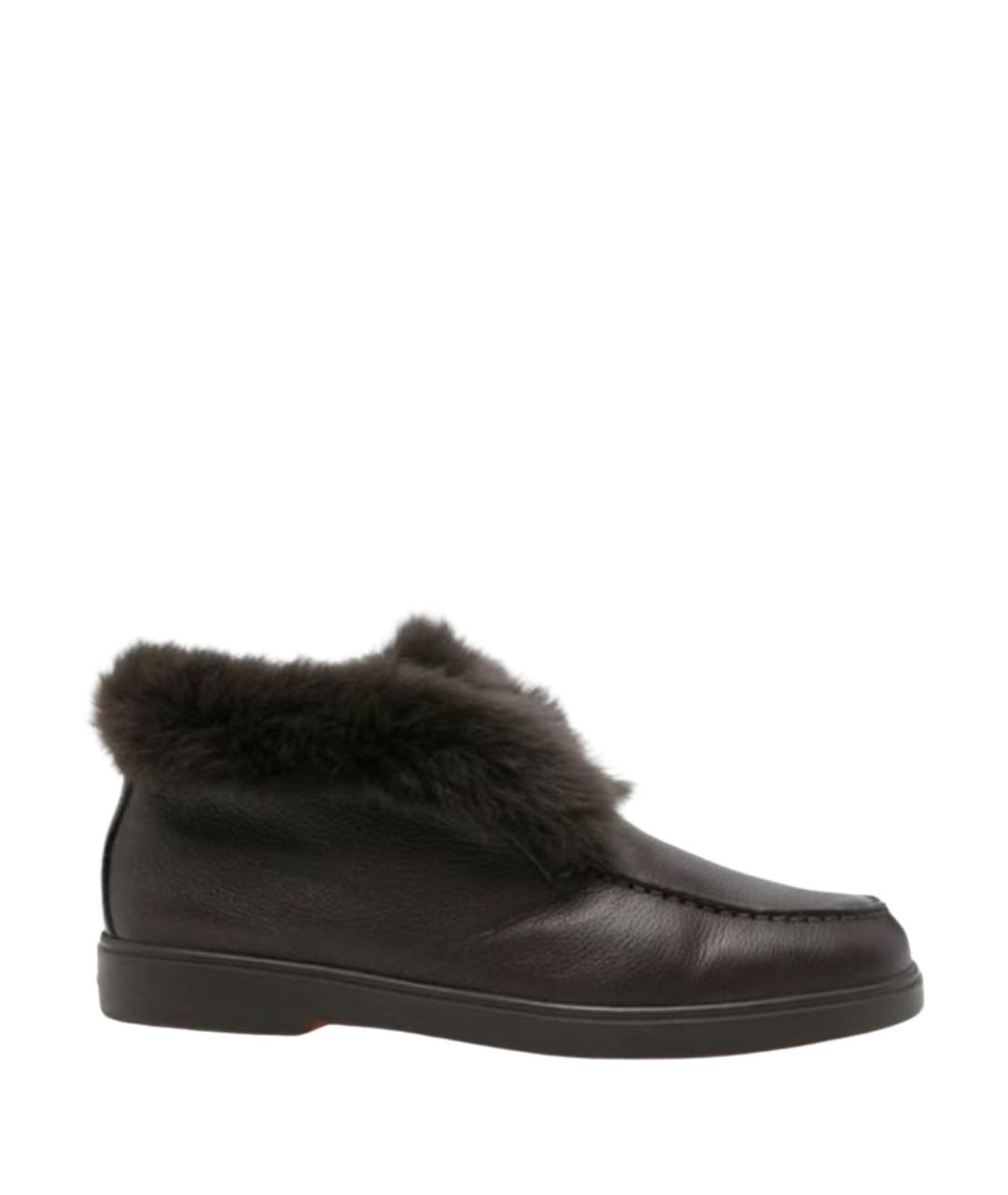 SANTONI Коричневые кожаные ботинки, фото 1