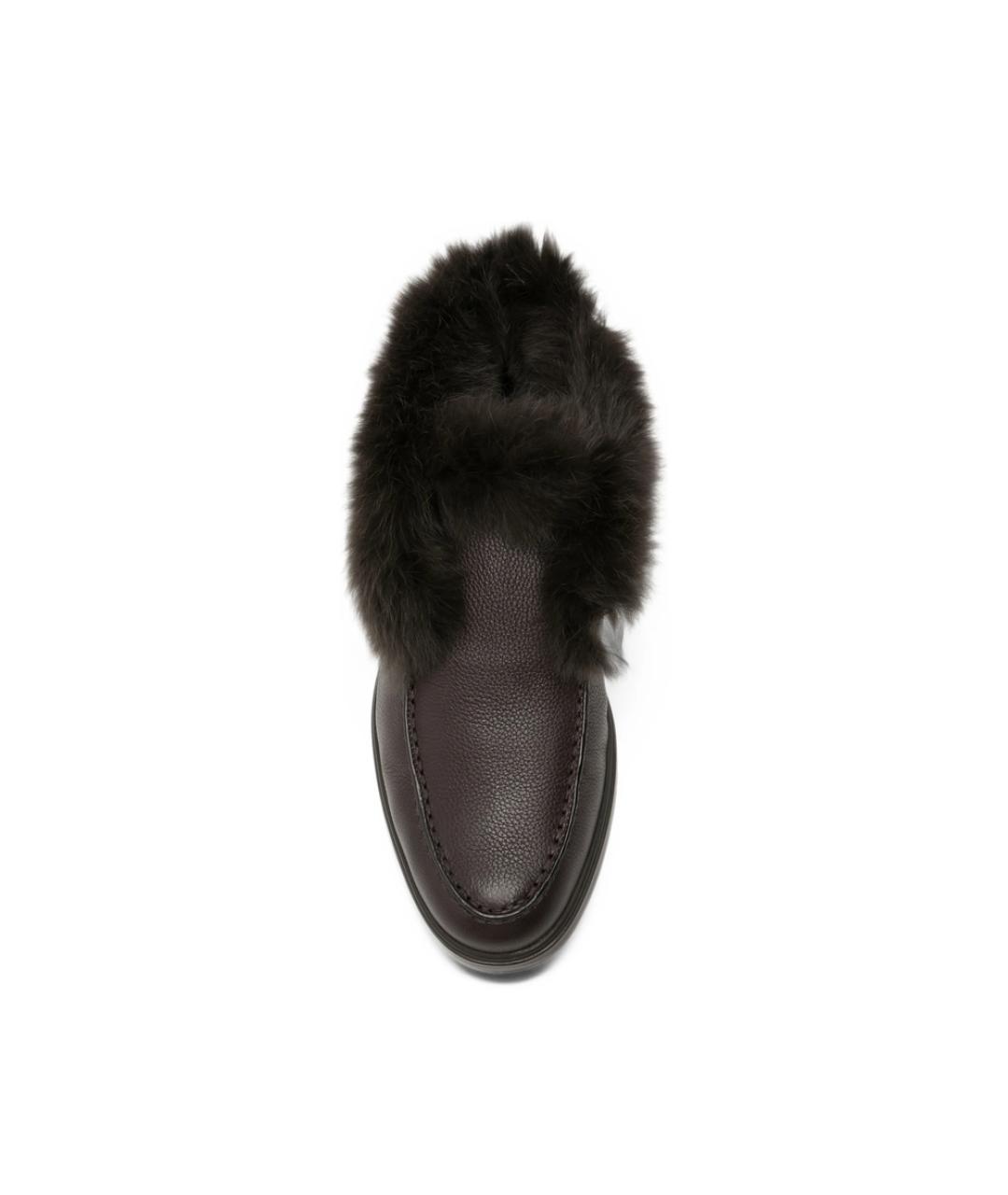 SANTONI Коричневые кожаные ботинки, фото 2