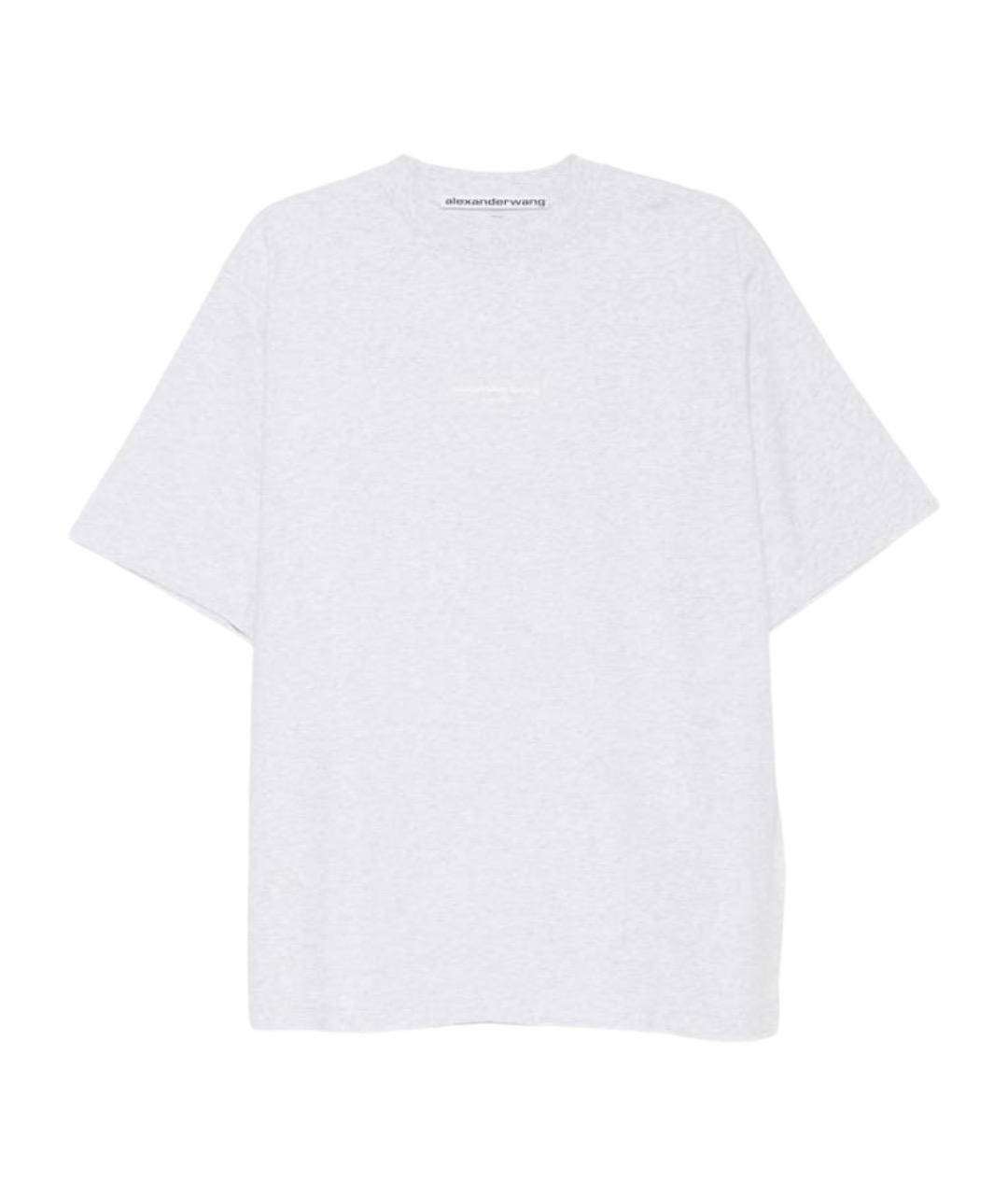 ALEXANDER WANG Серая хлопковая футболка, фото 1