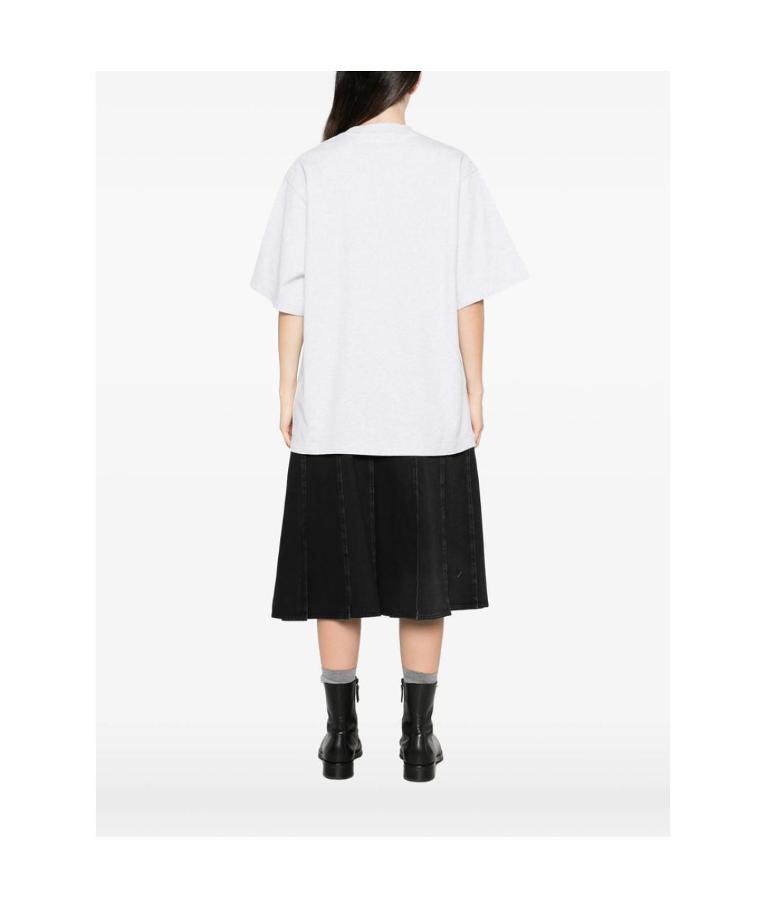 ALEXANDER WANG Серая хлопковая футболка, фото 5
