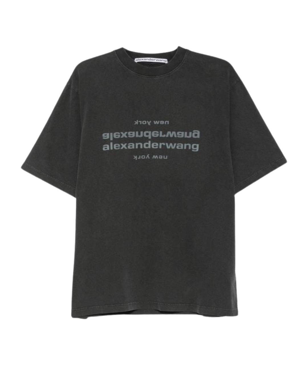 ALEXANDER WANG Серая хлопковая футболка, фото 1