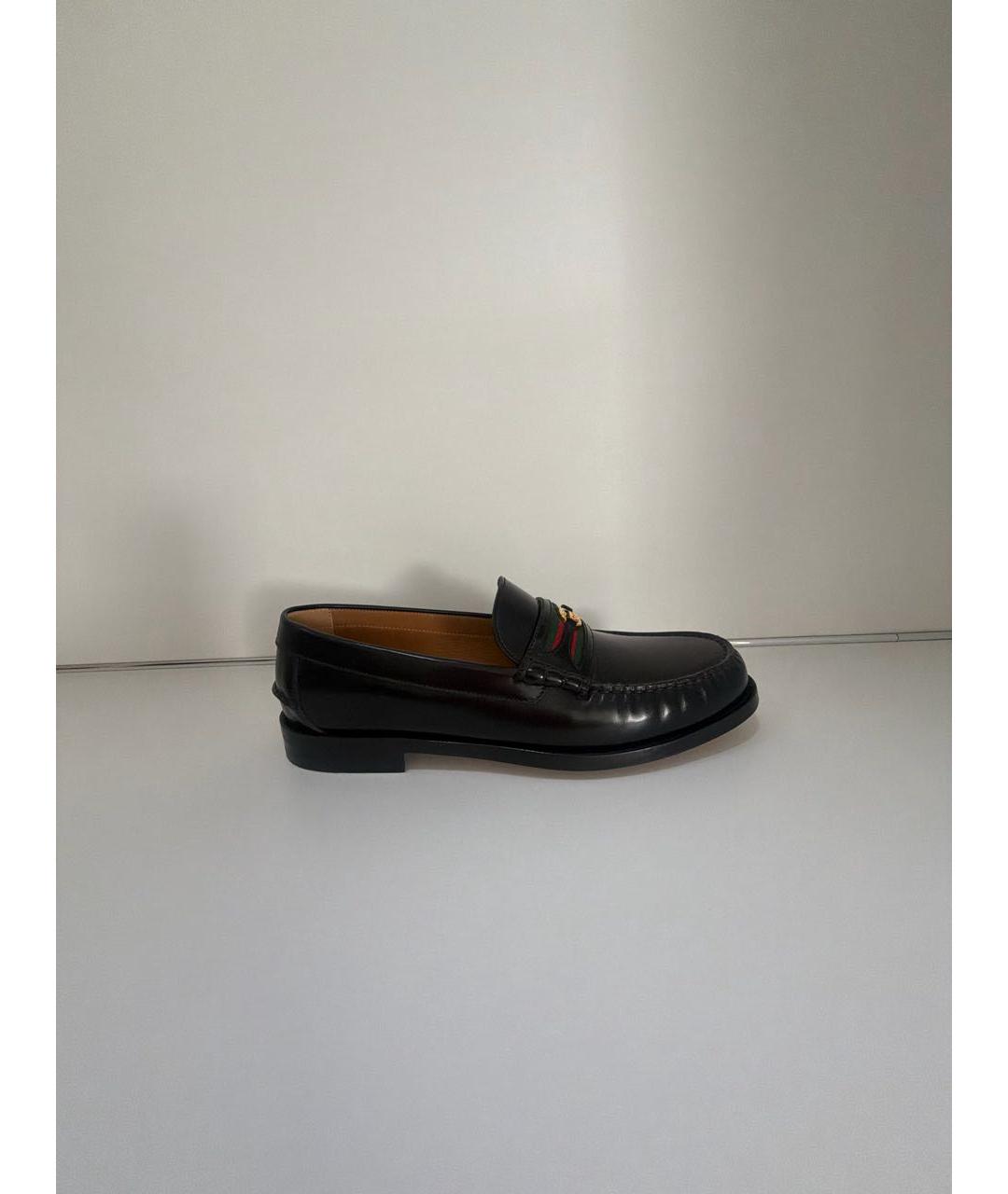 GUCCI Черные кожаные туфли, фото 7