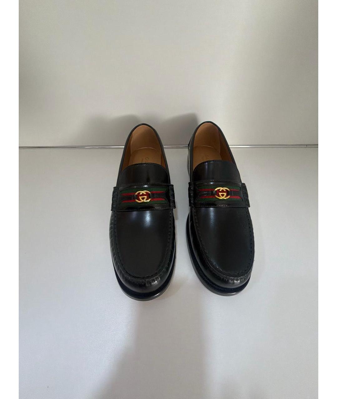 GUCCI Черные кожаные туфли, фото 2
