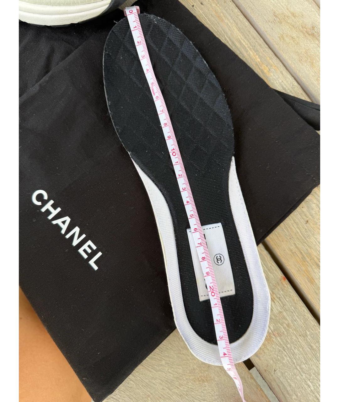 CHANEL Белые кожаные кроссовки, фото 8
