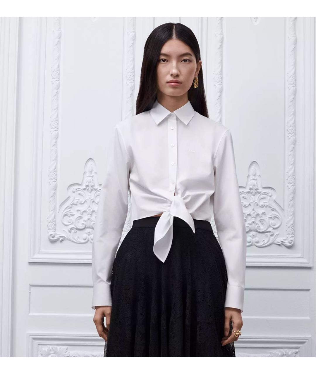 CHRISTIAN DIOR Белая хлопковая блузы, фото 3