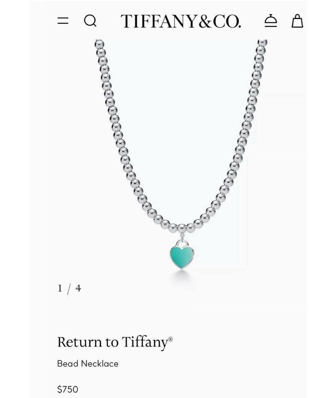 TIFFANY&CO Серебряное серебряное колье, фото 6