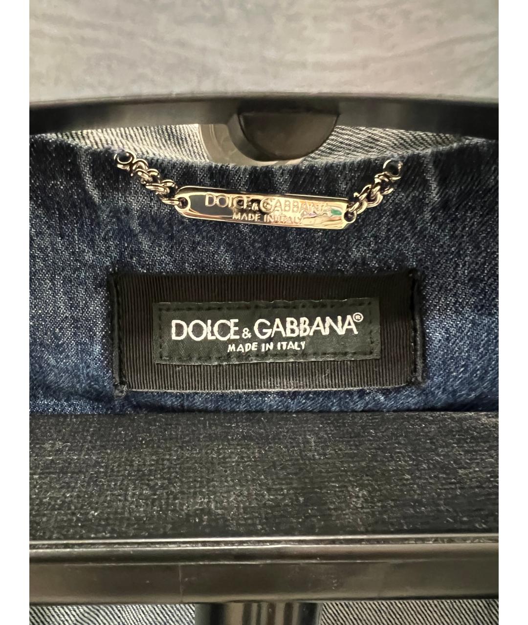 DOLCE&GABBANA Синяя хлопковая куртка, фото 4