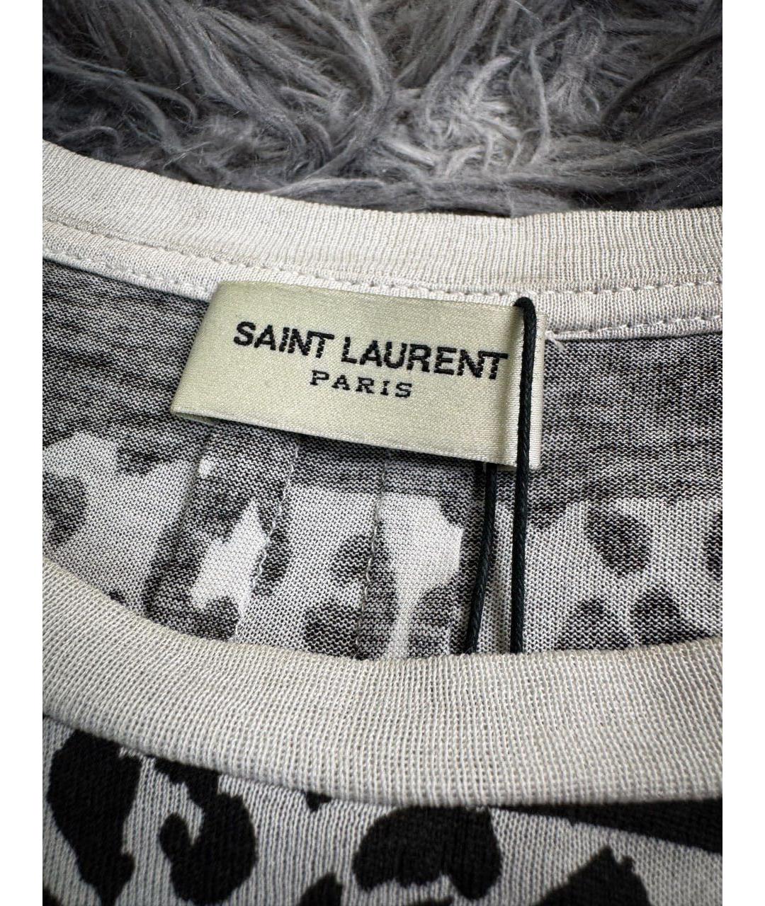 SAINT LAURENT Белая хлопковая футболка, фото 3