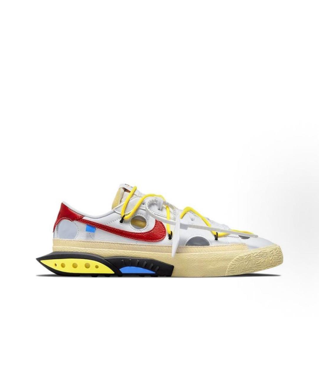 NIKE X OFF-WHITE Белые кожаные низкие кроссовки / кеды, фото 9