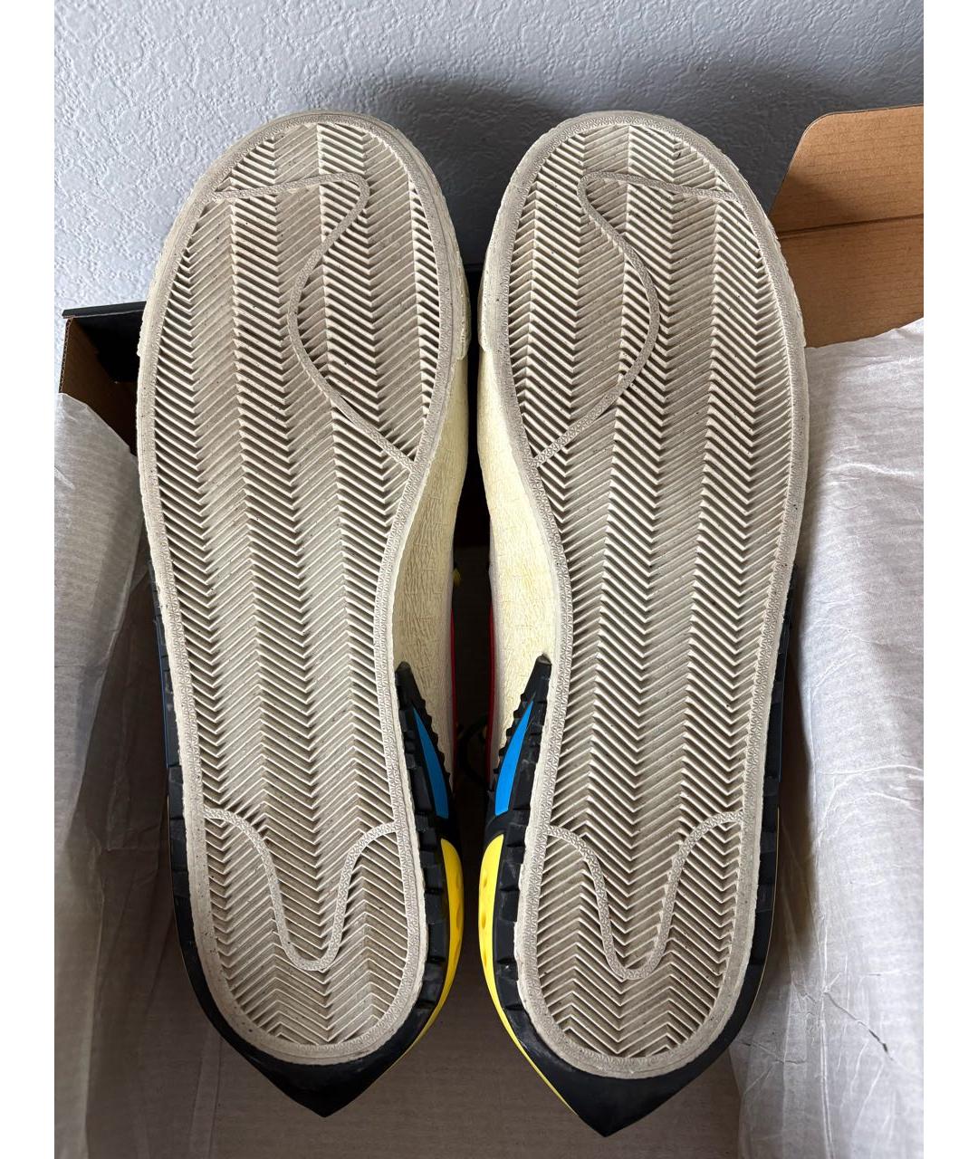 NIKE X OFF-WHITE Белые кожаные низкие кроссовки / кеды, фото 7