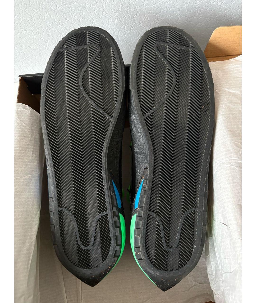 NIKE X OFF-WHITE Черные кожаные низкие кроссовки / кеды, фото 7