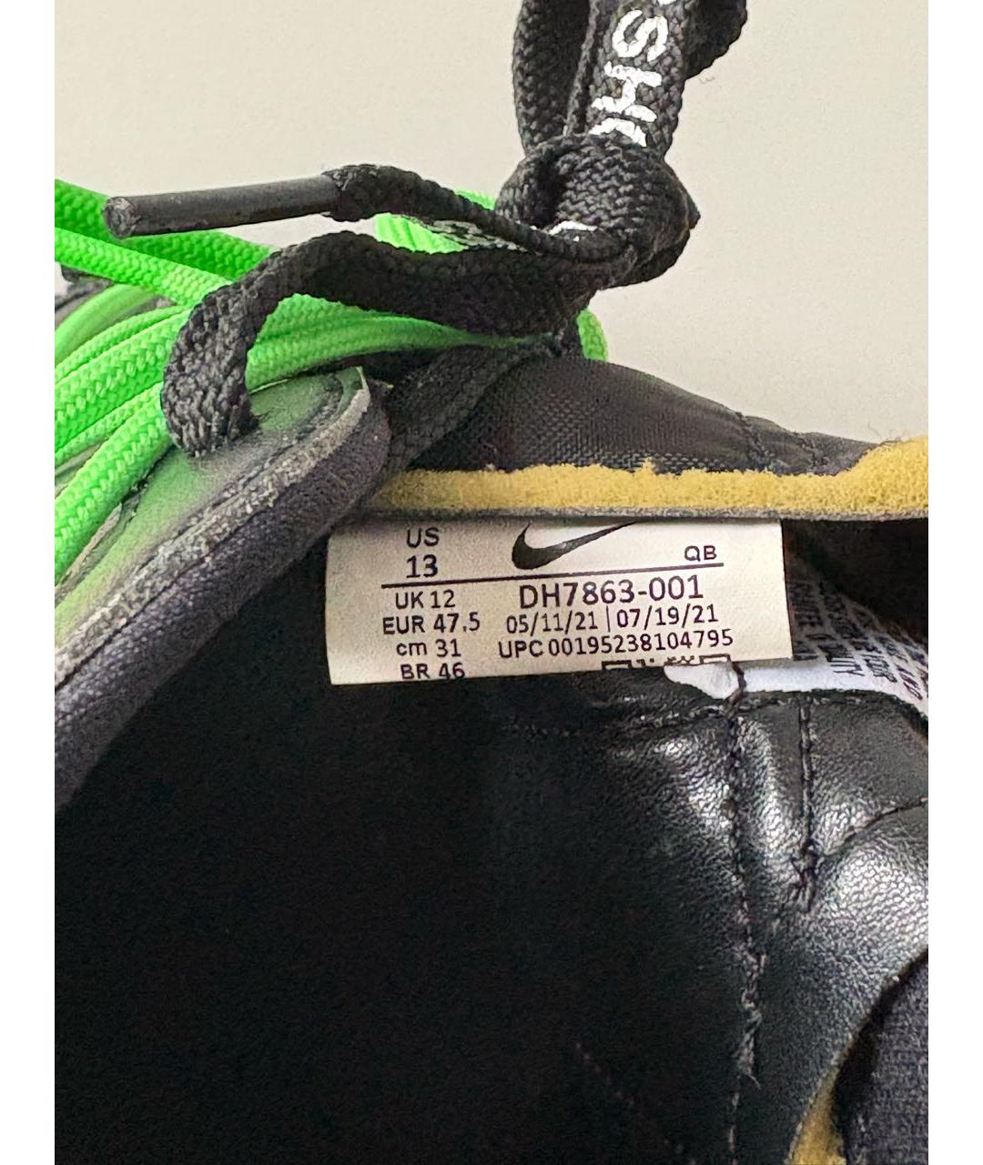 NIKE X OFF-WHITE Черные кожаные низкие кроссовки / кеды, фото 8