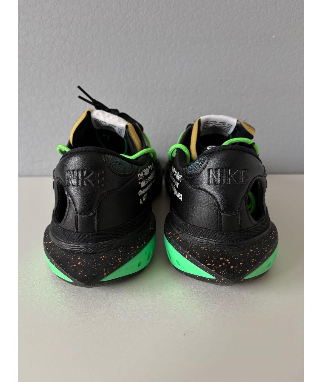 NIKE X OFF-WHITE Черные кожаные низкие кроссовки / кеды, фото 6