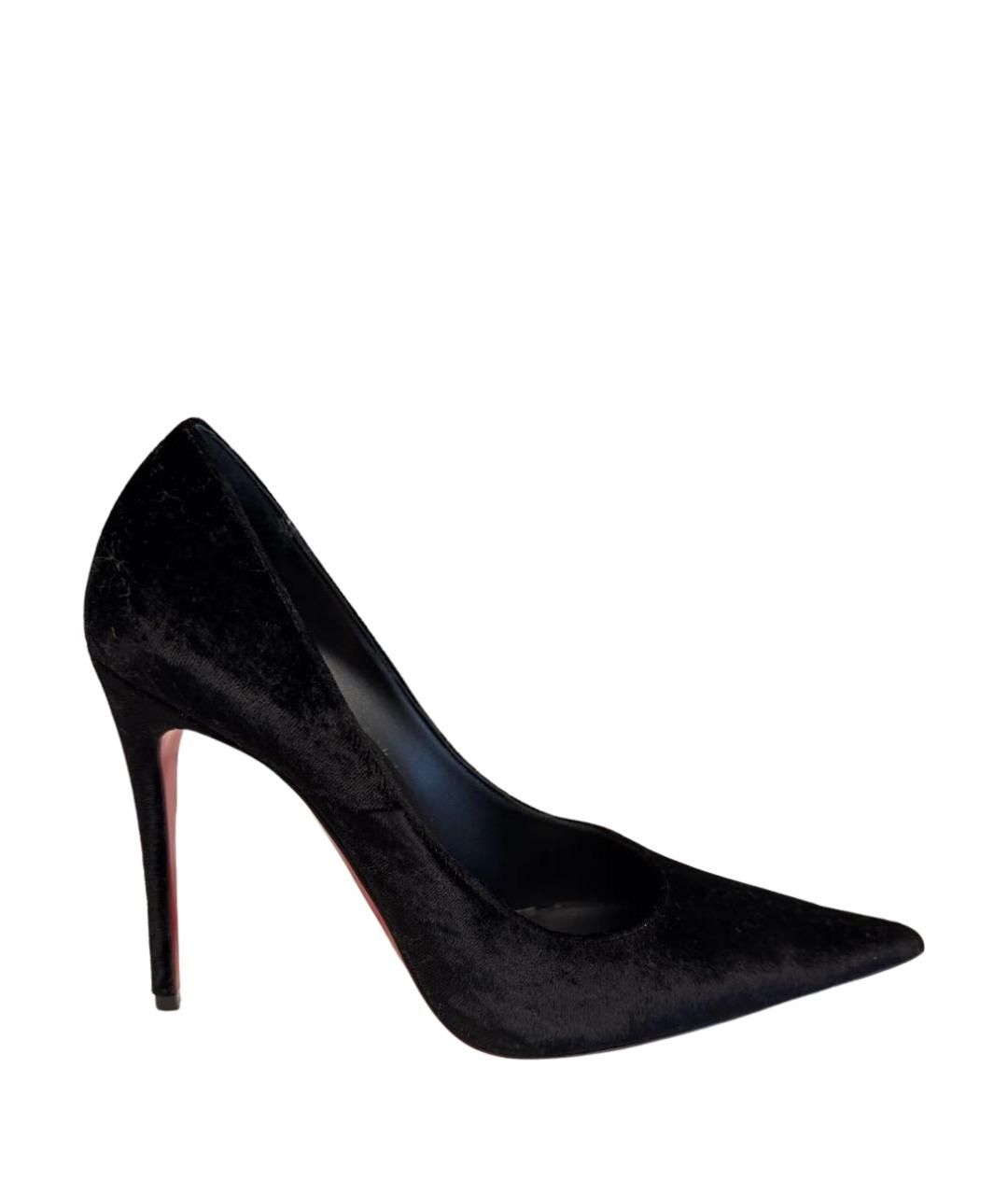 CHRISTIAN LOUBOUTIN Черные текстильные туфли, фото 1