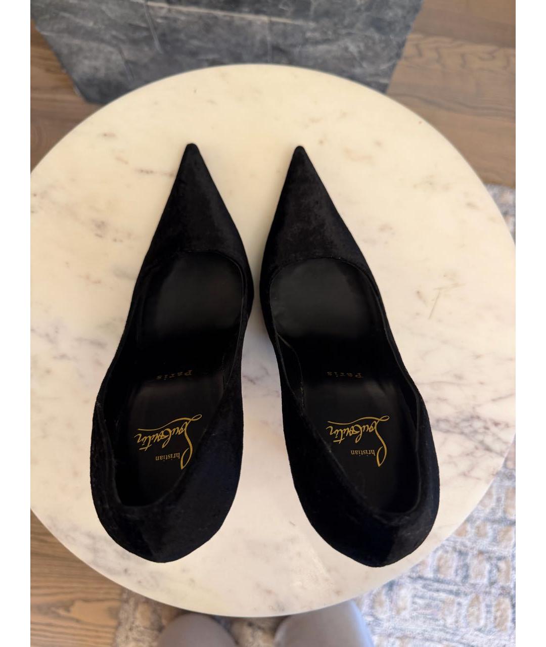 CHRISTIAN LOUBOUTIN Черные текстильные туфли, фото 3