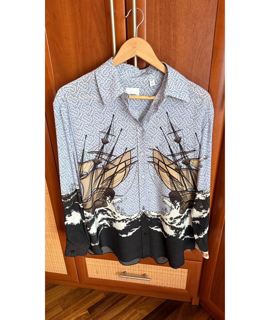 BURBERRY Мульти шелковая блузы, фото 5