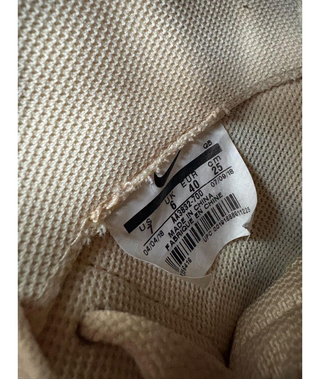 NIKE X OFF-WHITE Бежевые текстильные высокие кроссовки / кеды, фото 8