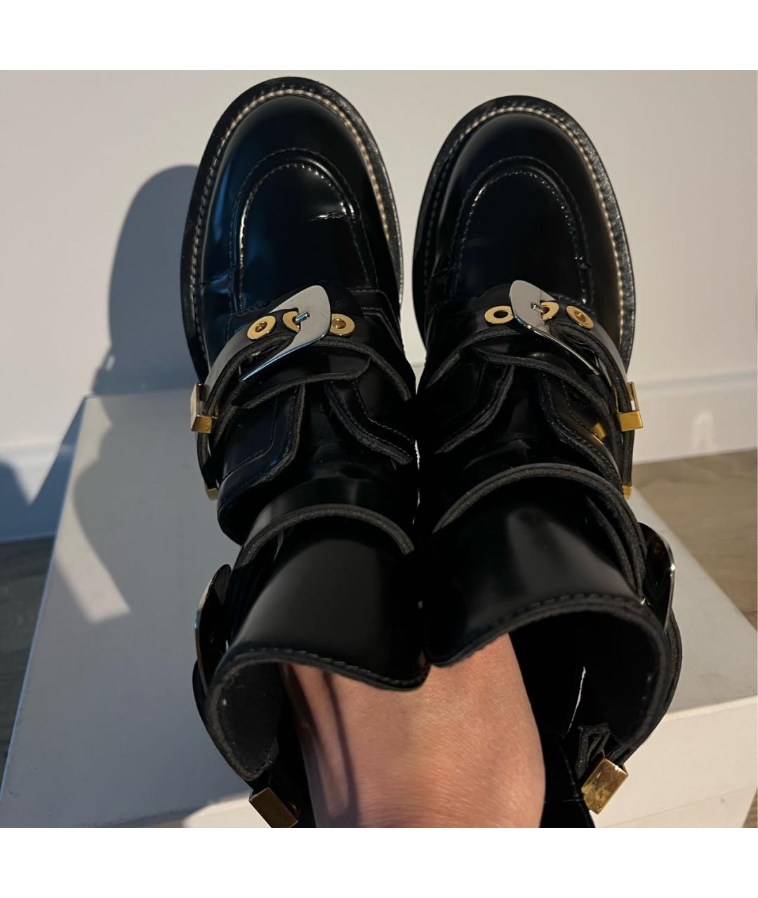 BALENCIAGA Черные кожаные ботинки, фото 3