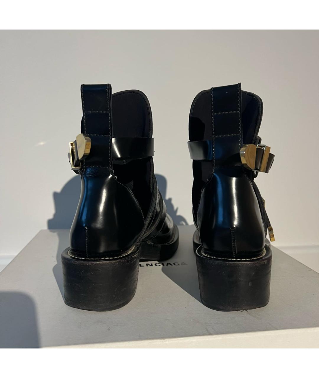 BALENCIAGA Черные кожаные ботинки, фото 4