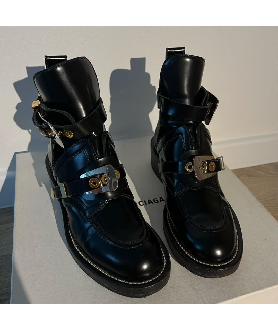 BALENCIAGA Черные кожаные ботинки, фото 2