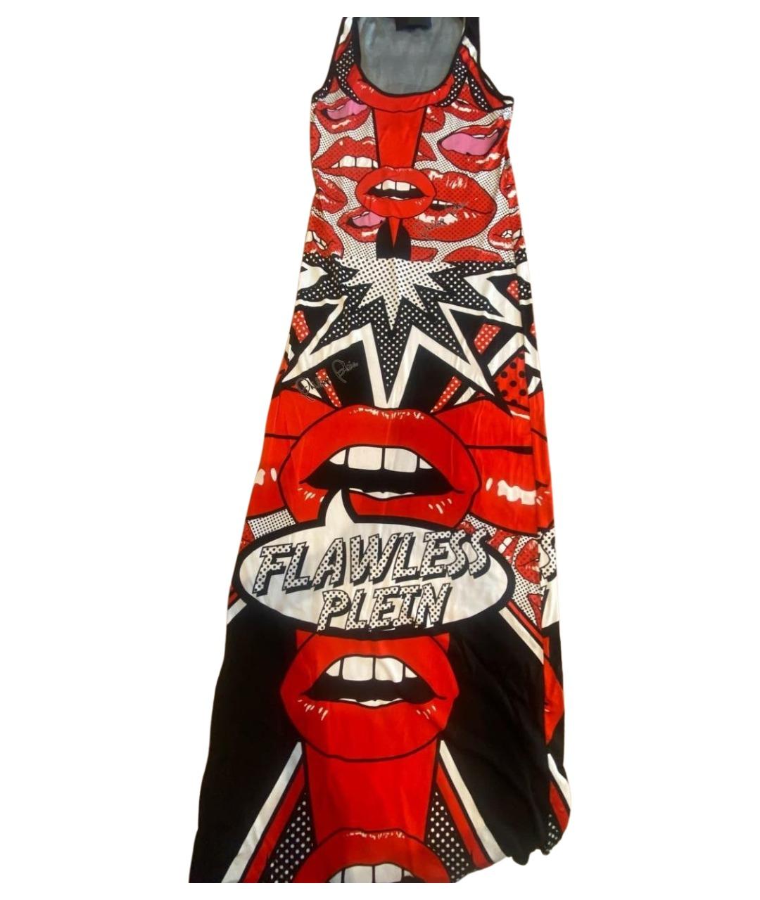 PHILIPP PLEIN Мульти хлопко-эластановое повседневное платье, фото 1