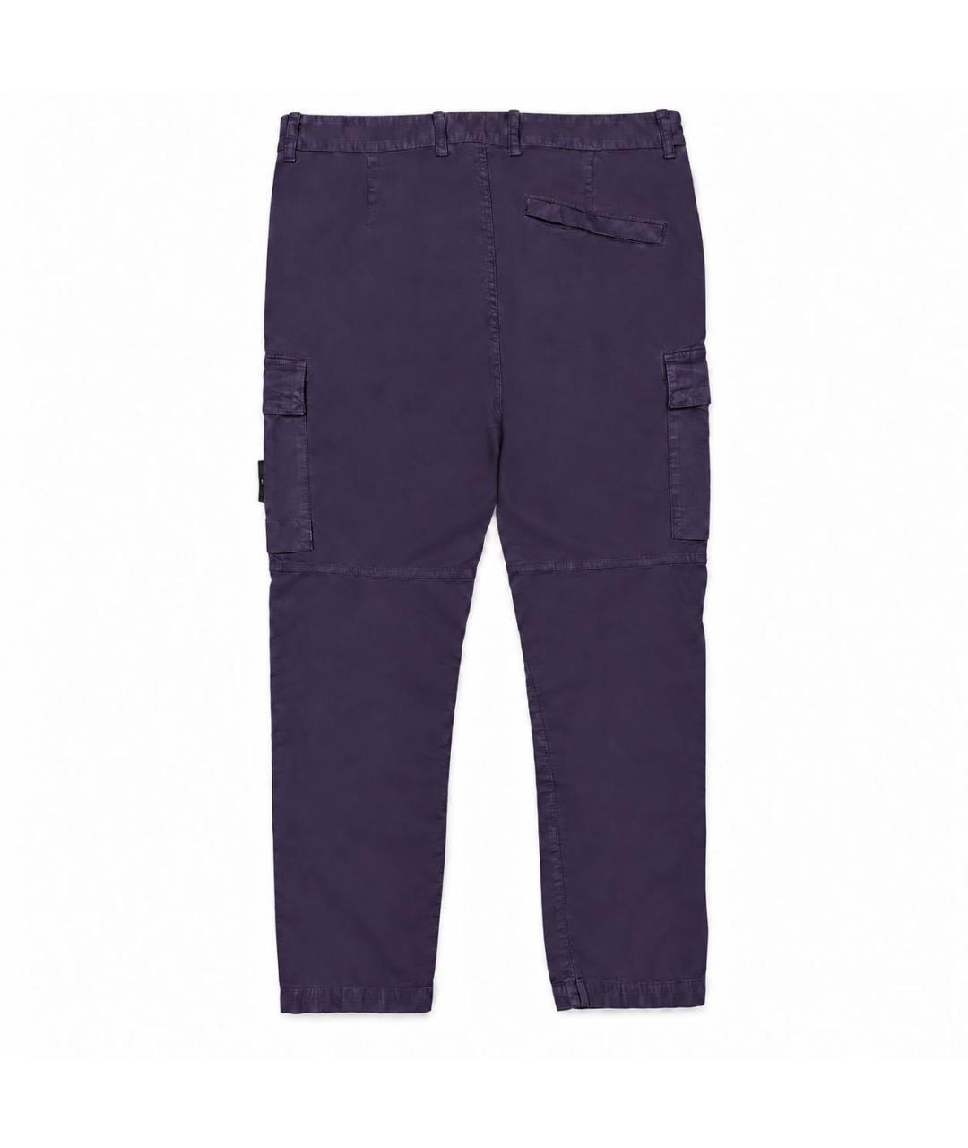 STONE ISLAND Фиолетовые хлопко-эластановые повседневные брюки, фото 2