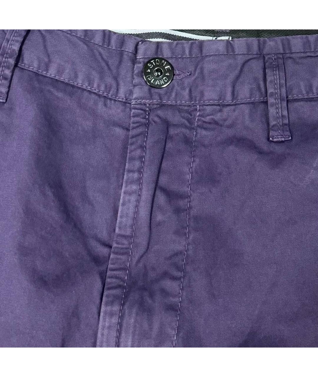 STONE ISLAND Фиолетовые хлопко-эластановые повседневные брюки, фото 5