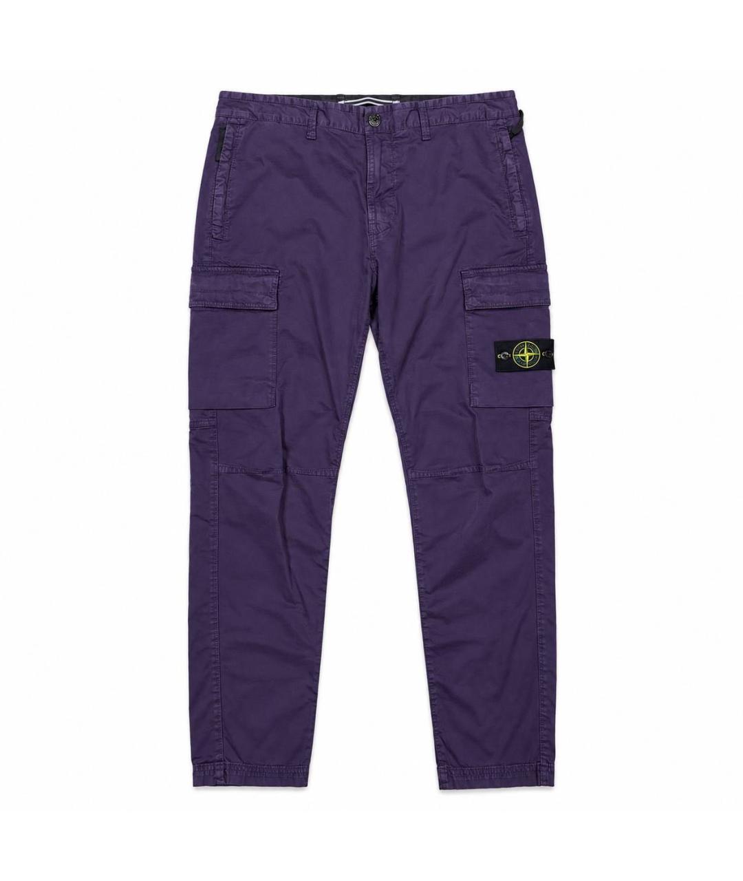 STONE ISLAND Фиолетовые хлопко-эластановые повседневные брюки, фото 6