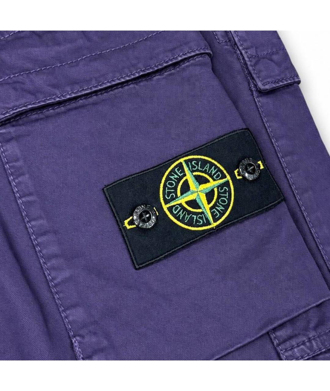 STONE ISLAND Фиолетовые хлопко-эластановые повседневные брюки, фото 3