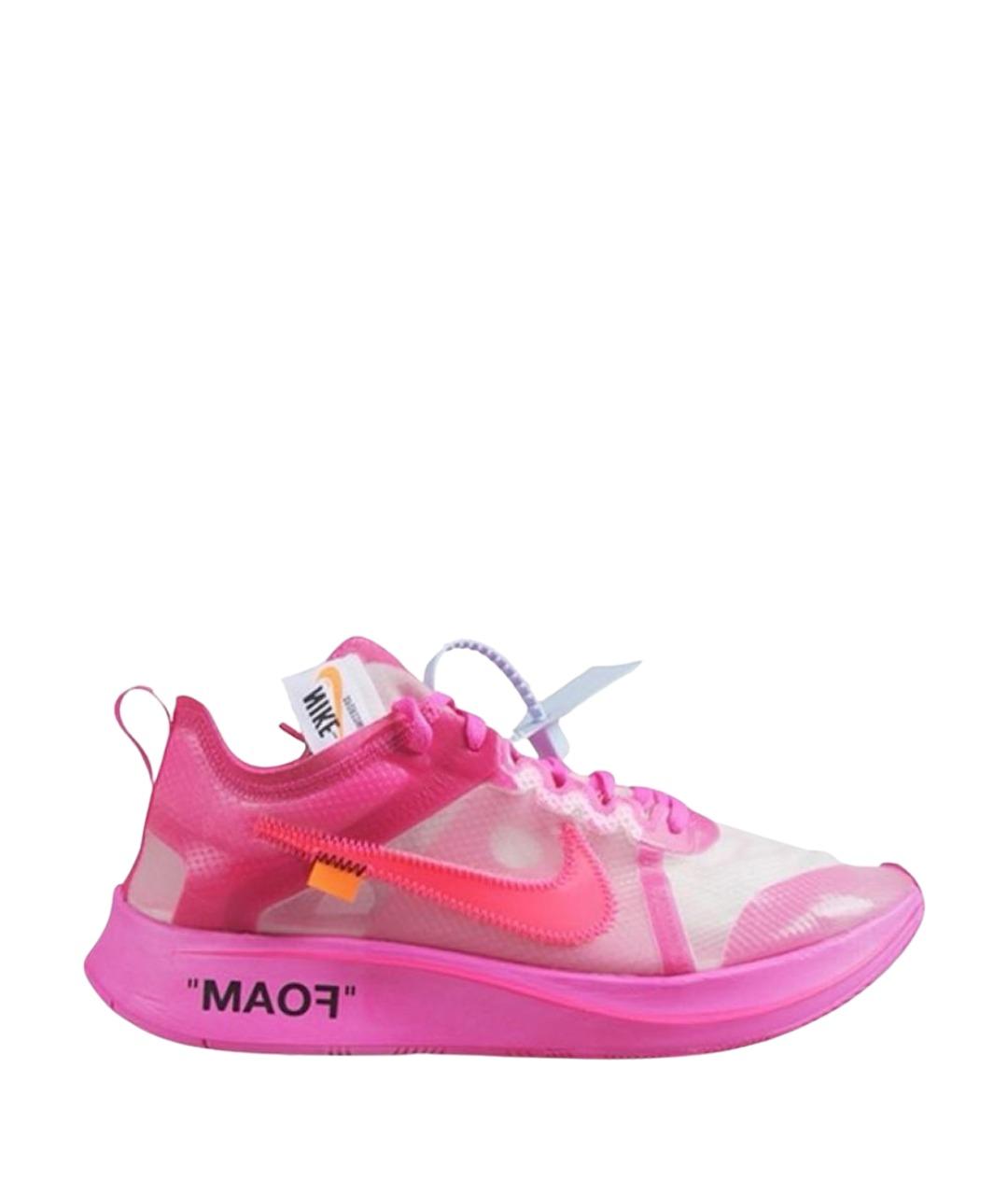 NIKE X OFF-WHITE Фуксия текстильные низкие кроссовки / кеды, фото 1