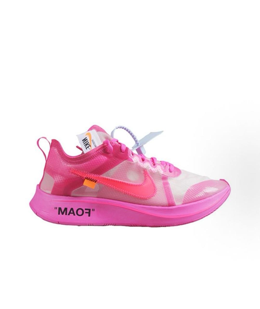 NIKE X OFF-WHITE Фуксия текстильные низкие кроссовки / кеды, фото 9